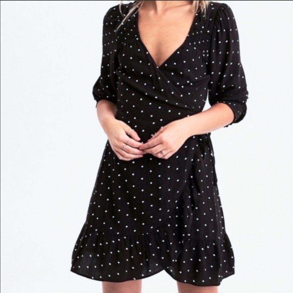 American Eagle Polka Dot Wrap Dress